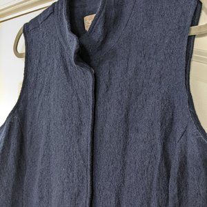 BOILED WOOL FAE VEST navy blue WOMENS